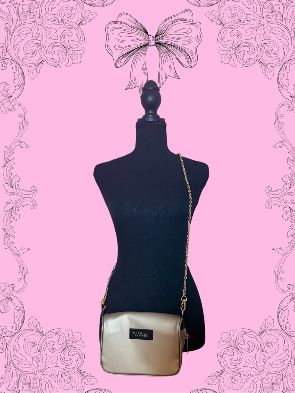 Versace parfum Collection Gold Crossbody with Chain Strap